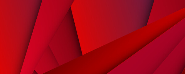 Simple red banner background with modern concept and 3d wave layers