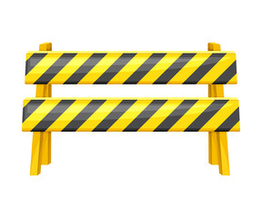 Road Barrier or Barricade as Safety Equipment for Construction and Industrial Work Vector Illustration