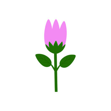 Beautiful And Cute Purple Flower Cartoon