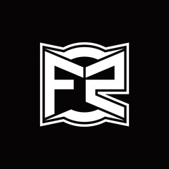 FZ Logo monogram with abstract shape design template