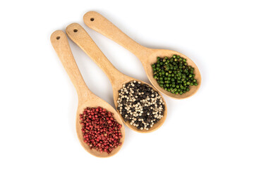 Pepper seeds isolated on white surface. top view,flat lay.