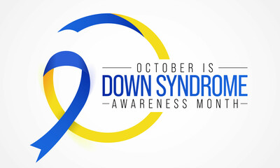 Down Syndrome awareness month is observed every year in October, it is a condition in which a person has an extra chromosome, they are small packages of genes in the body. vector illustration