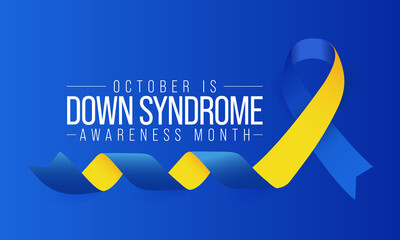 Down Syndrome awareness month is observed every year in October, it is a condition in which a person has an extra chromosome, they are small packages of genes in the body. vector illustration