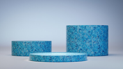 blue sponge 3d stand product presentation