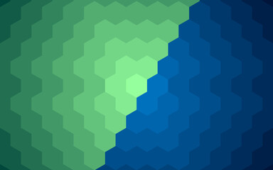 Abstract Hexagon Green-dark blue gradient background, honeycomb design background.