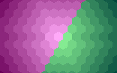 Fototapeta na wymiar Abstract Hexagon purple-green gradient background, honeycomb design background.