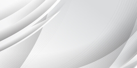 Modern simple white abstract geometric background. Abstract white wave shape with futuristic concept background. 