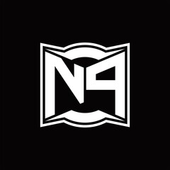 NP Logo monogram with abstract shape design template