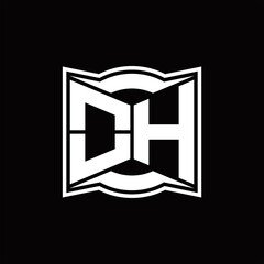 OH Logo monogram with abstract shape design template