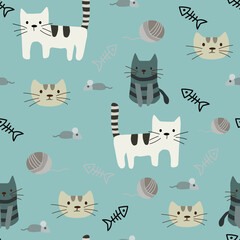 pattern with cats
