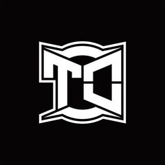 TO Logo monogram with abstract shape design template