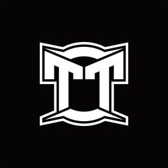 TT Logo monogram with abstract shape design template