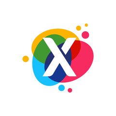 Abstract x Initial logo designs, Colorful x initial logo designs vector.