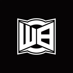 WB Logo monogram with abstract shape design template