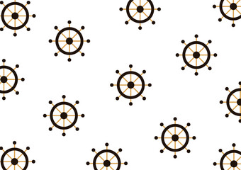 boat steering wheel background with a mix of light brown and dark brown colors, on a white background