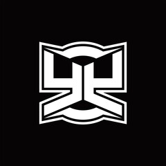 YY Logo monogram with abstract shape design template