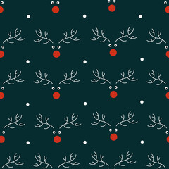 Christmas seamless pattern with reindeer background. Amazing winter holiday wallpaper for your design. wrapping paper, pattern fills, winter greetings, web page background, Christmas and New Year