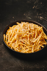 French Fries with graviera cheese and truffle oil