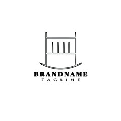 bed logo cartoon logo icon design template black cute vector illustration