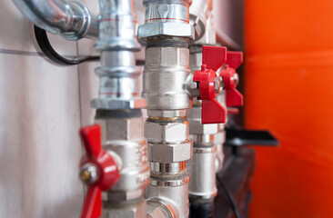 Close Up view of the different equipment in the boiler room