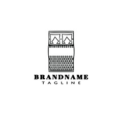 bed logo cartoon logo icon design template cute isolated vector illustration