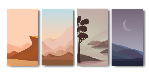 mountain vector landscapes in a flat style