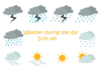 day weather illustration collection with sun