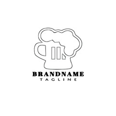beer glasses cartoon logo icon design template vector illustration