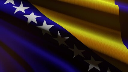 Bosnia and Herzegovina flag - loop animation