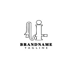 beer pump cartoon logo icon design template black concept vector illustration