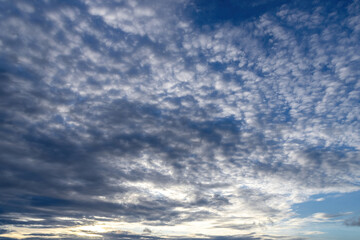 Naklejka na ściany i meble Cloud and blue sky, weather have a good day background.