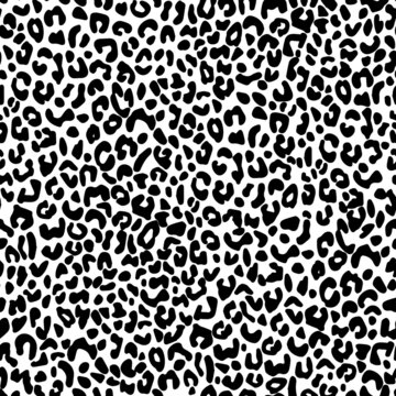 Leopard  seamless pattern black and white 
