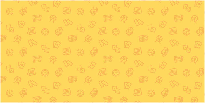Gambling icon pattern background for website or wrapping paper (Gold,yellow version)