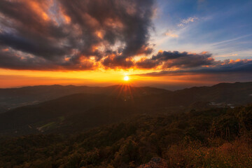 Dramatic sunset sky nature background clouds 