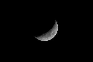 Obraz na płótnie Canvas High-definition photo of the moon in 50% illumination 