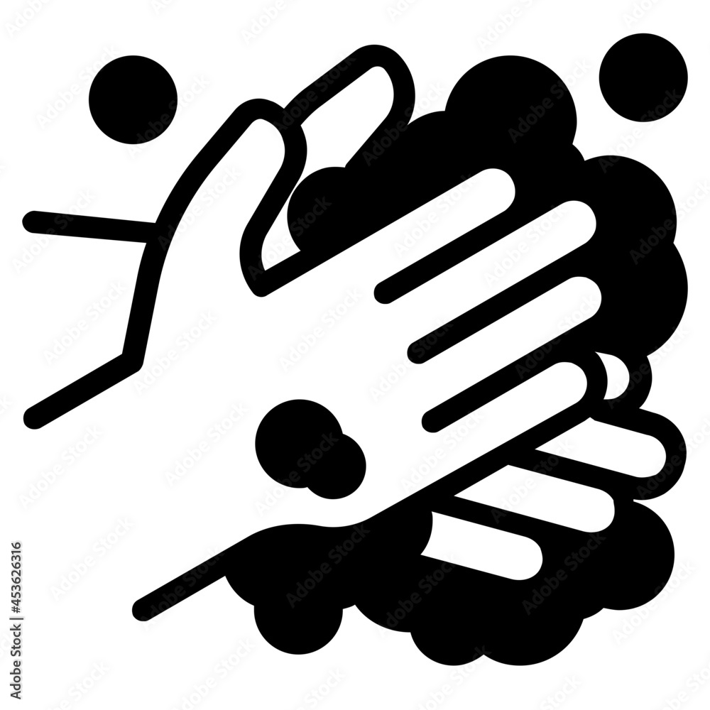 Poster washing hand glyph icon