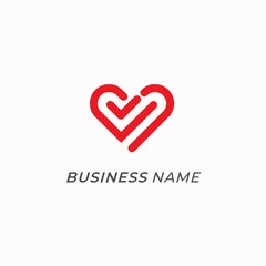 logo creative heart red bold