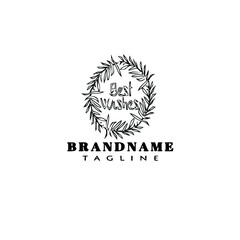 best wishes cartoon logo icon design black isolated vector illustration