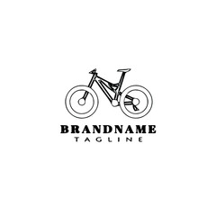 bike cartoon logo icon template black isolated vector illustration
