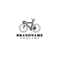 bike cartoon logo icon design black isolated vector illustration