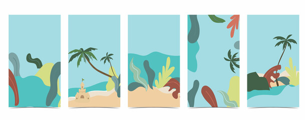 beach background for social media with sky,sand,sun © piixypeach