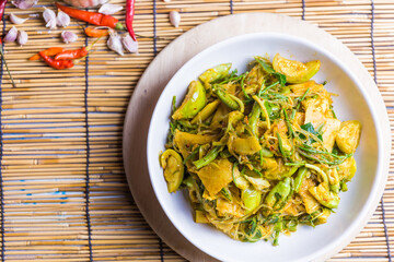 Thai food curry ho dinner with family