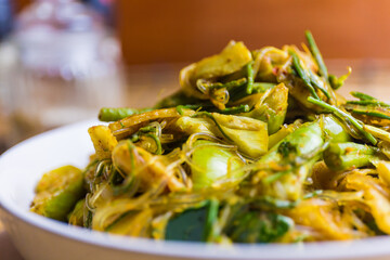 Thai food curry ho dinner with family