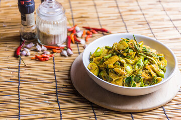 Thai food curry ho dinner with family