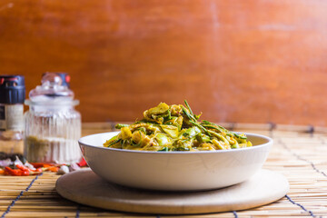 Thai food curry ho dinner with family