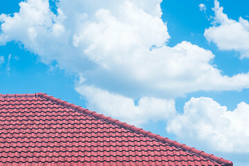 red roof with the blue sky background