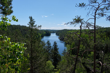 Fototapeta na wymiar Scenic view on Orrainpolku trail, Savitaipale, Finland