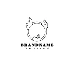 fire flame circle logo icon design vector illustration