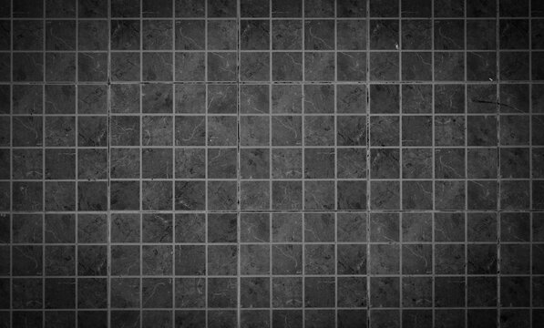 Black tile wall high resolution real photo or brick seamless pattern and texture interior room background