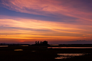 Dramatic sunset sky nature background 